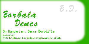 borbala dencs business card